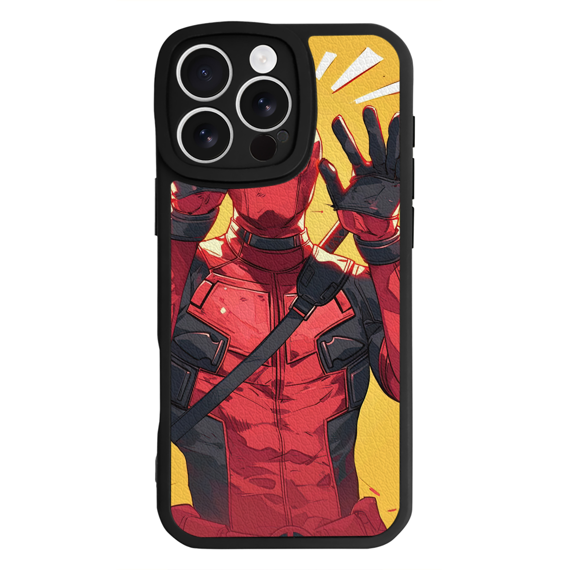 （画像用） Deadpool デッドプール 【iPhone 16シリーズ対応】シリコンスマホケース（レザー調） 材質：シリコン